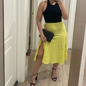 Zara polka for midi slit skirt